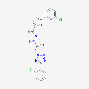 N'-{[5-(3-chlorophenyl)-2-furyl]methylene}-2-[5-(2-chlorophenyl)-2H-tetraazol-2-yl]acetohydrazide
