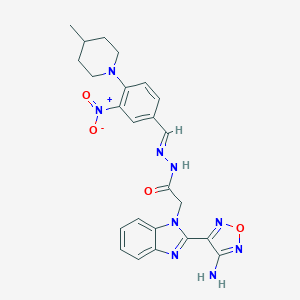 2-[2-(4-amino-1,2,5-oxadiazol-3-yl)-1H-benzimidazol-1-yl]-N'-[3-nitro-4-(4-methyl-1-piperidinyl)benzylidene]acetohydrazide
