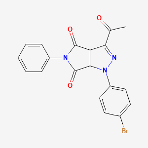 molecular formula C19H14BrN3O3 B3939576 3-acetyl-1-(4-bromophenyl)-5-phenyl-3a,6a-dihydropyrrolo[3,4-c]pyrazole-4,6(1H,5H)-dione 