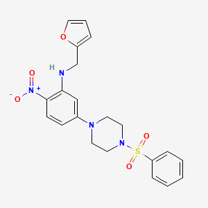 (2-furylmethyl){2-nitro-5-[4-(phenylsulfonyl)-1-piperazinyl]phenyl}amine