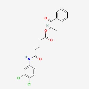 molecular formula C20H19Cl2NO4 B3939631 1-methyl-2-oxo-2-phenylethyl 5-[(3,4-dichlorophenyl)amino]-5-oxopentanoate 