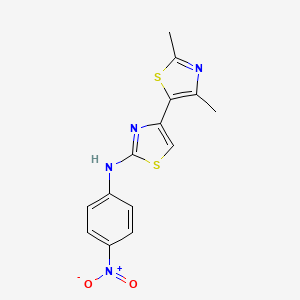 molecular formula C14H12N4O2S2 B3939633 2',4'-dimethyl-N-(4-nitrophenyl)-4,5'-bi-1,3-thiazol-2-amine 