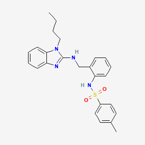molecular formula C25H28N4O2S B3939654 N-(2-{[(1-butyl-1H-benzimidazol-2-yl)amino]methyl}phenyl)-4-methylbenzenesulfonamide 