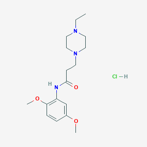 molecular formula C17H28ClN3O3 B3939661 N-(2,5-dimethoxyphenyl)-3-(4-ethyl-1-piperazinyl)propanamide hydrochloride 