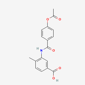 molecular formula C17H15NO5 B3939665 3-{[4-(acetyloxy)benzoyl]amino}-4-methylbenzoic acid 