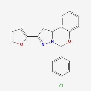 molecular formula C20H15ClN2O2 B3939667 5-(4-chlorophenyl)-2-(2-furyl)-1,10b-dihydropyrazolo[1,5-c][1,3]benzoxazine 