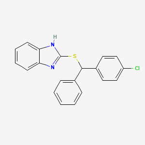 molecular formula C20H15ClN2S B3939692 2-{[(4-chlorophenyl)(phenyl)methyl]thio}-1H-benzimidazole 
