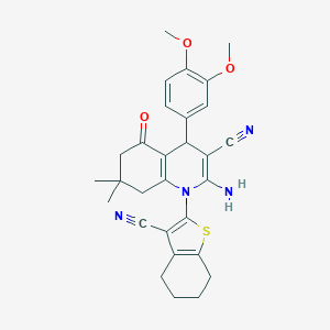 2-Amino-1-(3-cyano-4,5,6,7-tetrahydro-1-benzothiophen-2-yl)-4-(3,4-dimethoxyphenyl)-7,7-dimethyl-5-oxo-1,4,5,6,7,8-hexahydro-3-quinolinecarbonitrile