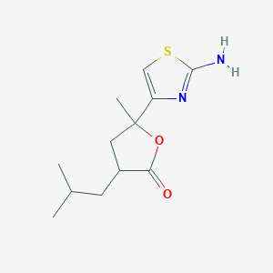 molecular formula C12H18N2O2S B3939729 5-(2-amino-1,3-thiazol-4-yl)-3-isobutyl-5-methyldihydro-2(3H)-furanone 