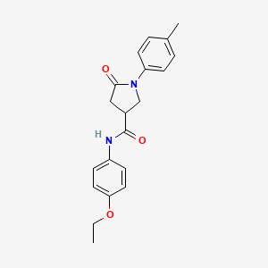 molecular formula C20H22N2O3 B3939731 N-(4-ethoxyphenyl)-1-(4-methylphenyl)-5-oxo-3-pyrrolidinecarboxamide 