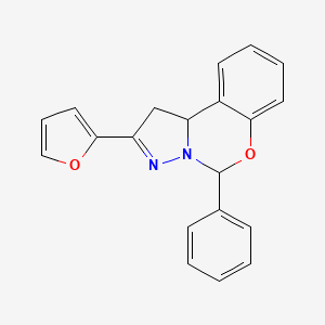 molecular formula C20H16N2O2 B3939736 2-(2-furyl)-5-phenyl-1,10b-dihydropyrazolo[1,5-c][1,3]benzoxazine 