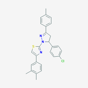 2-[5-(4-chlorophenyl)-3-(4-methylphenyl)-4,5-dihydro-1H-pyrazol-1-yl]-4-(3,4-dimethylphenyl)-1,3-thiazole