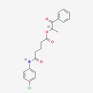 molecular formula C20H20ClNO4 B3939759 1-methyl-2-oxo-2-phenylethyl 5-[(4-chlorophenyl)amino]-5-oxopentanoate 