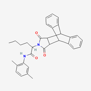 molecular formula C32H32N2O3 B3939767 N-(2,5-dimethylphenyl)-2-(16,18-dioxo-17-azapentacyclo[6.6.5.0~2,7~.0~9,14~.0~15,19~]nonadeca-2,4,6,9,11,13-hexaen-17-yl)hexanamide 