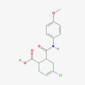 molecular formula C15H16ClNO4 B3939779 4-chloro-6-{[(4-methoxyphenyl)amino]carbonyl}-3-cyclohexene-1-carboxylic acid 
