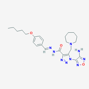molecular formula C24H33N9O3 B393978 1-(4-amino-1,2,5-oxadiazol-3-yl)-5-(1-azepanylmethyl)-N'-[4-(pentyloxy)benzylidene]-1H-1,2,3-triazole-4-carbohydrazide 