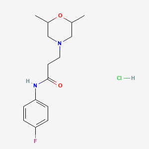 molecular formula C15H22ClFN2O2 B3939787 3-(2,6-dimethyl-4-morpholinyl)-N-(4-fluorophenyl)propanamide hydrochloride 