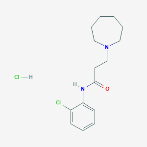 molecular formula C15H22Cl2N2O B3939793 3-(1-azepanyl)-N-(2-chlorophenyl)propanamide hydrochloride 