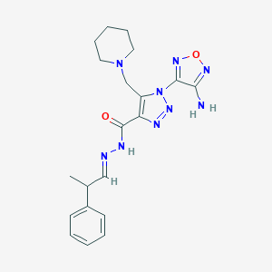 molecular formula C20H25N9O2 B393980 1-(4-amino-1,2,5-oxadiazol-3-yl)-N'-(2-phenylpropylidene)-5-(1-piperidinylmethyl)-1H-1,2,3-triazole-4-carbohydrazide 