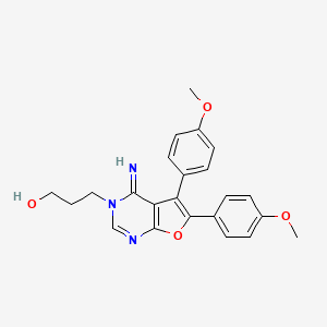 molecular formula C23H23N3O4 B3939801 3-[4-imino-5,6-bis(4-methoxyphenyl)furo[2,3-d]pyrimidin-3(4H)-yl]-1-propanol 