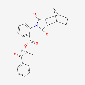 molecular formula C25H23NO5 B3939805 1-methyl-2-oxo-2-phenylethyl 2-(3,5-dioxo-4-azatricyclo[5.2.1.0~2,6~]dec-4-yl)benzoate 