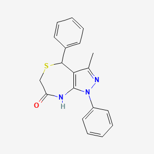 molecular formula C19H17N3OS B3939818 3-methyl-1,4-diphenyl-4,8-dihydro-1H-pyrazolo[3,4-e][1,4]thiazepin-7(6H)-one 