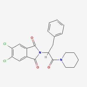 molecular formula C22H20Cl2N2O3 B3939837 2-[1-benzyl-2-oxo-2-(1-piperidinyl)ethyl]-5,6-dichloro-1H-isoindole-1,3(2H)-dione 