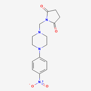 molecular formula C15H18N4O4 B3939848 1-{[4-(4-nitrophenyl)-1-piperazinyl]methyl}-2,5-pyrrolidinedione 