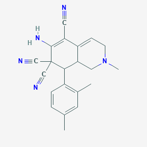 6-amino-8-(2,4-dimethylphenyl)-2-methyl-2,3,8,8a-tetrahydro-5,7,7(1H)-isoquinolinetricarbonitrile