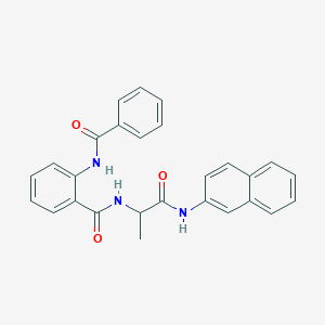 molecular formula C27H23N3O3 B3939866 2-(benzoylamino)-N-[1-methyl-2-(2-naphthylamino)-2-oxoethyl]benzamide 