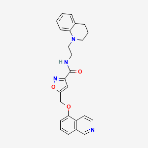 molecular formula C25H24N4O3 B3939871 N-[2-(3,4-dihydro-1(2H)-quinolinyl)ethyl]-5-[(5-isoquinolinyloxy)methyl]-3-isoxazolecarboxamide 