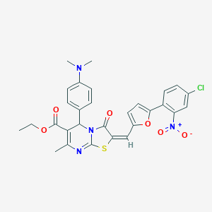 ethyl 2-[(5-{4-chloro-2-nitrophenyl}-2-furyl)methylene]-5-[4-(dimethylamino)phenyl]-7-methyl-3-oxo-2,3-dihydro-5H-[1,3]thiazolo[3,2-a]pyrimidine-6-carboxylate