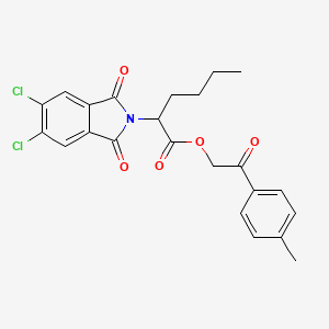 molecular formula C23H21Cl2NO5 B3939885 2-(4-methylphenyl)-2-oxoethyl 2-(5,6-dichloro-1,3-dioxo-1,3-dihydro-2H-isoindol-2-yl)hexanoate 