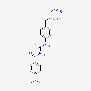 molecular formula C23H23N3OS B3939891 4-isopropyl-N-({[4-(4-pyridinylmethyl)phenyl]amino}carbonothioyl)benzamide 