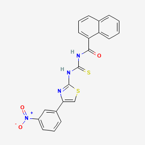 molecular formula C21H14N4O3S2 B3939912 N-({[4-(3-nitrophenyl)-1,3-thiazol-2-yl]amino}carbonothioyl)-1-naphthamide 