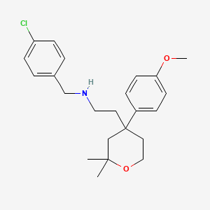 molecular formula C23H30ClNO2 B3939917 (4-chlorobenzyl){2-[4-(4-methoxyphenyl)-2,2-dimethyltetrahydro-2H-pyran-4-yl]ethyl}amine 