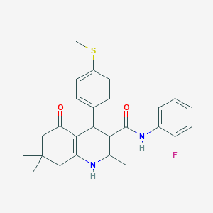 N-(2-fluorophenyl)-2,7,7-trimethyl-4-[4-(methylthio)phenyl]-5-oxo-1,4,5,6,7,8-hexahydro-3-quinolinecarboxamide