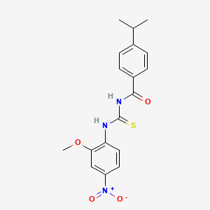 4-isopropyl-N-{[(2-methoxy-4-nitrophenyl)amino]carbonothioyl}benzamide
