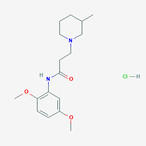molecular formula C17H27ClN2O3 B3939957 N-(2,5-dimethoxyphenyl)-3-(3-methyl-1-piperidinyl)propanamide hydrochloride 