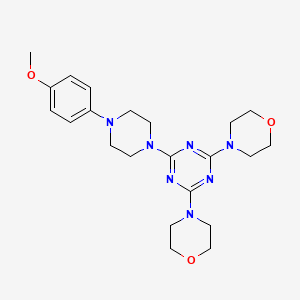 molecular formula C22H31N7O3 B3939963 2-[4-(4-methoxyphenyl)-1-piperazinyl]-4,6-di-4-morpholinyl-1,3,5-triazine 