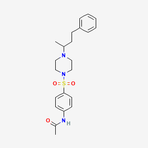 molecular formula C22H29N3O3S B3939986 N-(4-{[4-(1-methyl-3-phenylpropyl)-1-piperazinyl]sulfonyl}phenyl)acetamide 