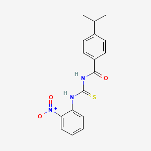 molecular formula C17H17N3O3S B3939994 4-isopropyl-N-{[(2-nitrophenyl)amino]carbonothioyl}benzamide 