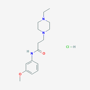 molecular formula C16H26ClN3O2 B3940002 3-(4-ethyl-1-piperazinyl)-N-(3-methoxyphenyl)propanamide hydrochloride 