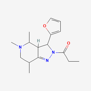 3-(2-furyl)-4,5,7-trimethyl-2-propionyl-3,3a,4,5,6,7-hexahydro-2H-pyrazolo[4,3-c]pyridine
