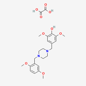 molecular formula C24H32N2O9 B3940019 4-{[4-(2,5-dimethoxybenzyl)-1-piperazinyl]methyl}-2,6-dimethoxyphenol ethanedioate (salt) 