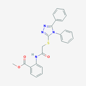 molecular formula C24H20N4O3S B394002 methyl 2-({[(4,5-diphenyl-4H-1,2,4-triazol-3-yl)sulfanyl]acetyl}amino)benzoate CAS No. 312264-89-4