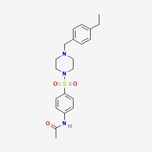 molecular formula C21H27N3O3S B3940029 N-(4-{[4-(4-ethylbenzyl)-1-piperazinyl]sulfonyl}phenyl)acetamide 