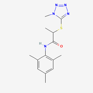 molecular formula C14H19N5OS B3940032 N-mesityl-2-[(1-methyl-1H-tetrazol-5-yl)thio]propanamide 