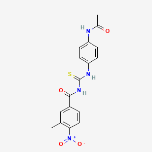 molecular formula C17H16N4O4S B3940069 N-({[4-(acetylamino)phenyl]amino}carbonothioyl)-3-methyl-4-nitrobenzamide 