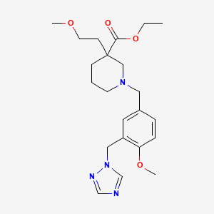 ethyl 3-(2-methoxyethyl)-1-[4-methoxy-3-(1H-1,2,4-triazol-1-ylmethyl)benzyl]-3-piperidinecarboxylate